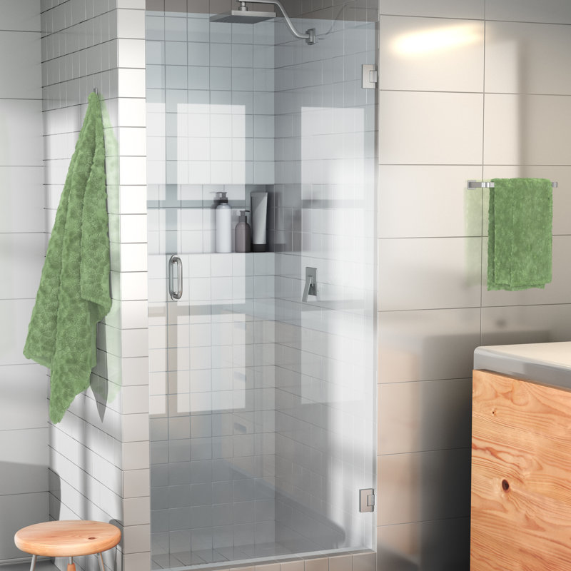 Glass Warehouse 27" x 78" Hinged Frameless Shower Door & Reviews Wayfair